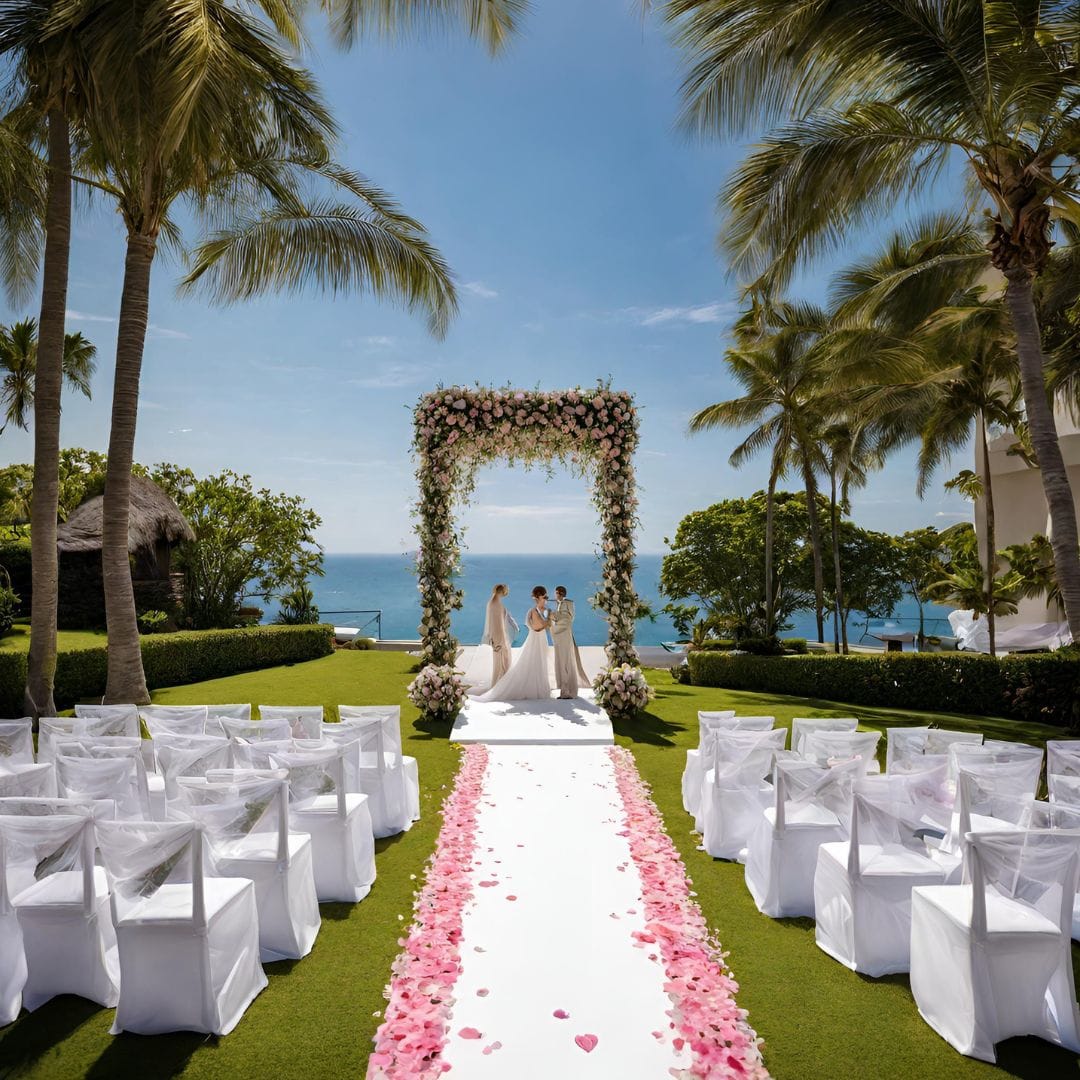 教会にいる新郎新婦