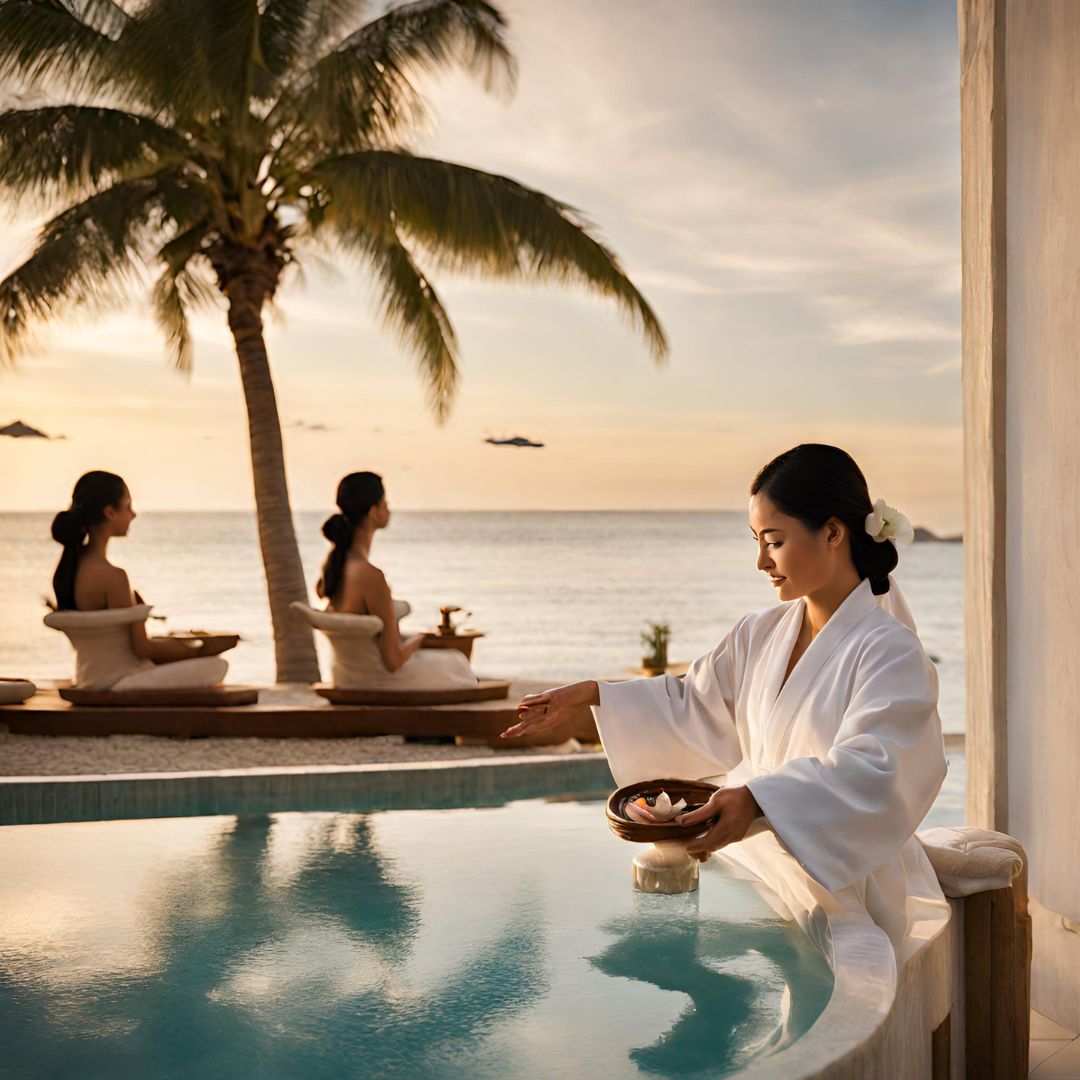 高級リゾートでスパ